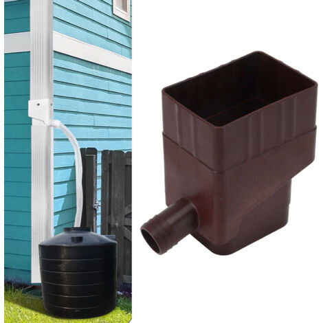 Kit de recogida de agua de lluvia con carrete de manguera resistente a los rayos UV para barril y jardín, ABS, 612 g, marrón oscuro
