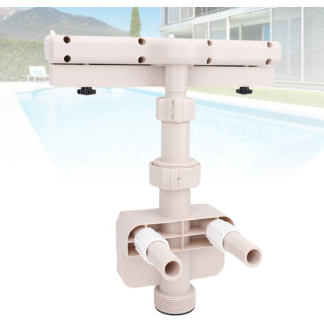 Fuente para piscina elevada con LED – cascada circular de 360°, PVC, decoración para exteriores
