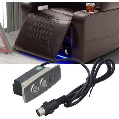 Mando a distancia para sillón reclinable eléctrico – ABS, 2 botones, conector de 5 pines, puerto USB y puerto Tipo-C (1/5)