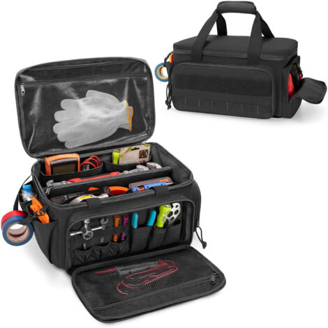 Elektromechanische Arbeitstasche – 37 cm, Nylon, mehrere Fächer mit Taschen und rutschfestem PU-Boden (1/5)