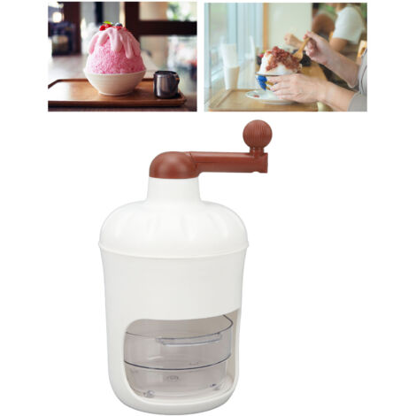 Máquina de hielo manual, trituradora de hielo a pilas, estilo sorbete, plástico ABS, acero inoxidable [Juego completo de máquina de hielo, no requiere toma de corriente, caja, molde, asa] (1/5)