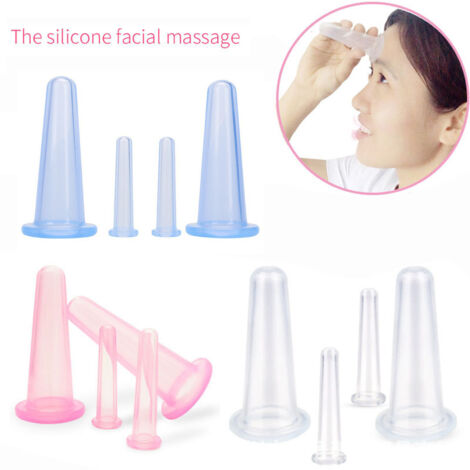 Silikon-Saugmassage-Set für das Gesicht – 4 Saugnäpfe (2 kleine & 2 große) für Gesicht und Hals (1/5)