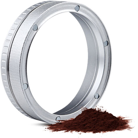 Embudo dosificador de café magnético de aluminio con estructura de diamante y 6 imanes [embudo dosificador de café, embudo para portafiltro, accesorio para barista] (1/5)