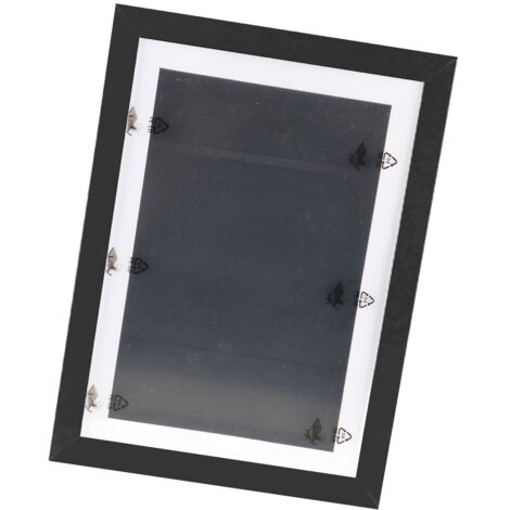 Marco de fotos con puerta frontal magnética, marco de fotos A4 intercambiable y cristal transparente, negro, unidad, MDF (1/4)