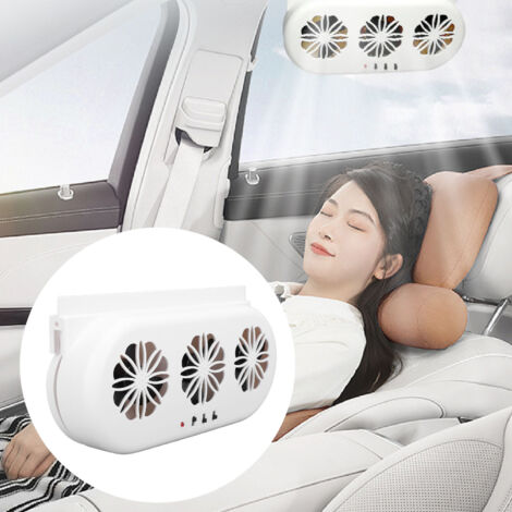 Ventilador extractor de coche con energía solar, 5000 rpm, ventilación y refrigeración, USB, ABS, blanco, 230 x 52 x 113 mm (1/5)