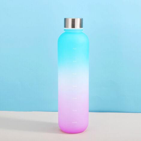 Tritan-Sportwasserflasche, 1000 ml, mit Zeitmarkierungen und auslaufsicherem Verschluss, 7 matte, durchscheinende Farben (1/5)