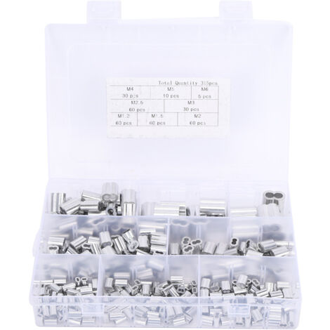 Doppelte Kabelklemmhülse – 315 Stück M1,2 bis M6 – Aluminium – Praktische Auswahl (1/5)