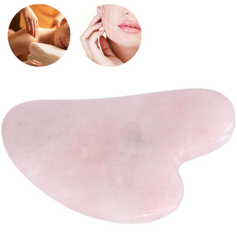 Gua-Sha-Brett, Design mit rosa Kristallherz, leicht und tragbar mit komfortablem Griff für die Gesichtsmassage (1/5)