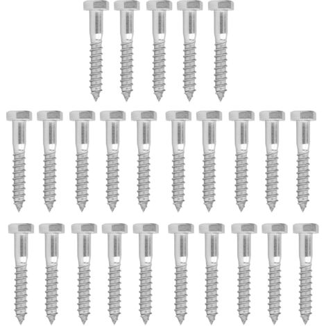 Sechskant-Holzzugschrauben mit Teilgewinde – A2-70 Edelstahl DIN 571 M8 x 50 mm – 25er-Packung (1/5)