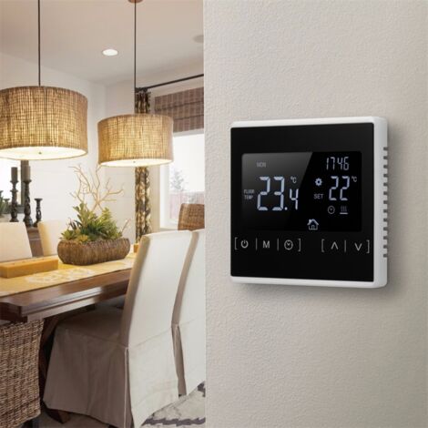 Termostato programable Eco-Smart para el hogar, precisión ±1℃, retroiluminación, 85–240 V, 16 A, blanco, NTC