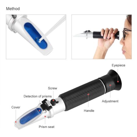 Aluminium – 30 x 40 x 205 mm – Komplettset mit Schrauben, Pipette und Koffer – Messbereich 0–80 % mit automatischer Temperaturkompensation-30℃ (1/5)