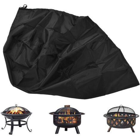 Feuerschutzabdeckung für die Terrasse – UV-beständiges schwarzes Polyester – 85 x 40 cm mit elastischem Kordelzug (1/5)
