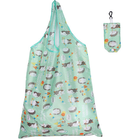 Wiederverwendbare Einkaufstasche, 210T Polyester, 38 x 58 cm, mehrfarbig, 30 g, faltbar, maschinenwaschbar (1/5)