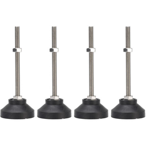Verstellbare M8-Nivellierfüße 100 mm (4 Füße) – Schwarze, rutschfeste runde Basis für Möbel, Geräte und Regale (1/5)