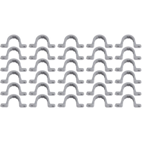 30 Stück PVC-Elektroinstallationsrohrschellen 1/2 Zoll mit 2 Löchern - Befestigungselemente für Kabel und Rohre (1/5)
