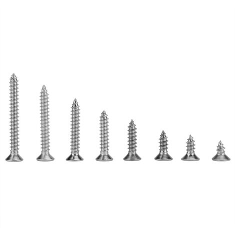 Set mit 200 M4-Flachkopf-Blechschrauben aus Edelstahl 304 in verschiedenen Größen von 8 mm bis 35 mm (1/5)