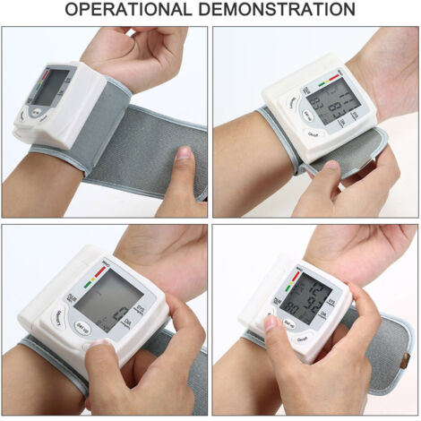 Blutdruckmessgerät mit LCD-Display für den Oberarm – Automatisches digitales Blutdruckmessgerät – Weiß