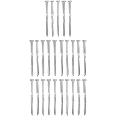Selbstschneidende Holzrahmenschraube, halbgewindet, sechseckig, Edelstahl 304, M6 x 90 mm, Packung mit 25 Stück, DIN 571 (1/5)