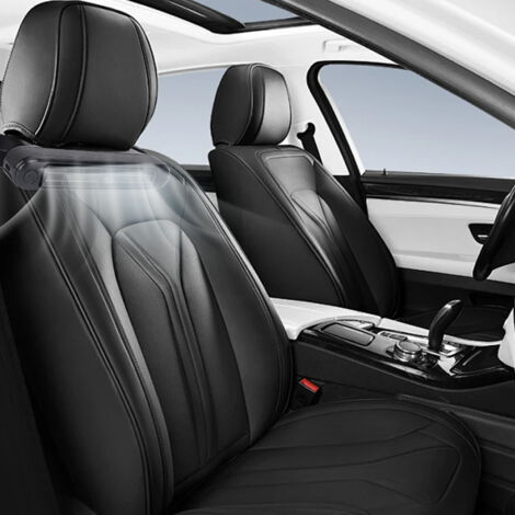 Ventilador para asiento de coche, 3 velocidades, USB, sin aspas, negro, ajustable para asientos delanteros y traseros, ABS (172 g). (1/5)