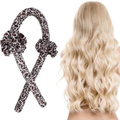 [Lockenband] + [DIY] + [Set für hitzefreie Haarwickler] + 100 cm mit Schaumstoffschwamm & Leopardenmuster (1/5)