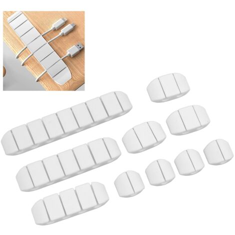 Kabelorganizer mit 10 weißen TPR-Clips für Büro, Auto und Zuhause – USB-Ladekabel-Organizer für PC und Smartphone (1/5)