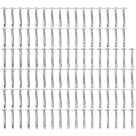 Selbstbohrende Schrauben M4,2 x 25, 100er-Packung mit runden Unterlegscheiben aus Edelstahl 304 (1/5)