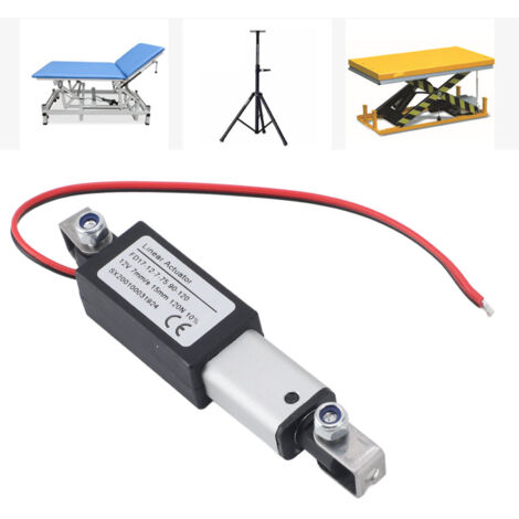Actuador lineal eléctrico – mini motor de accionamiento lineal (12 V), carrera de 15 mm, fuerza de 120 N, carcasa de ABS y aluminio, para sofás y sillones de masaje.