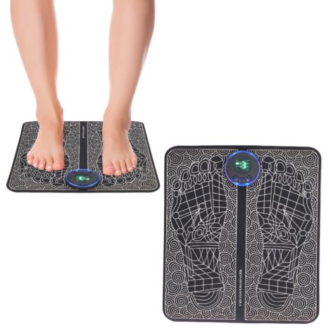 Elektrische Fußmassagematte Tragbar, 8 Modi, 19 Stufen Lederbezug Einstellbare Frequenz 1–100 Hz 15 Minuten Laufzeit 452229 (1/5)