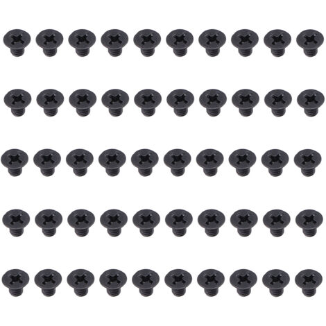 DIN 965 Flachkreuz-Senkkopfschrauben – 50er-Packung M4x6 A2-70 schwarz verzinkt für Reparatur und Wartung (1/5)