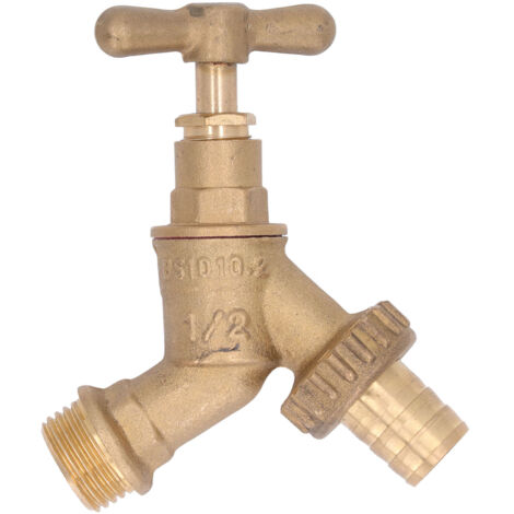 Professioneller Bewässerungshahn aus Kupfer, 1/2-Zoll-Auslass, 3/4-Zoll-Einlass, robust, rutschfester Griff, exklusiv (1/5)