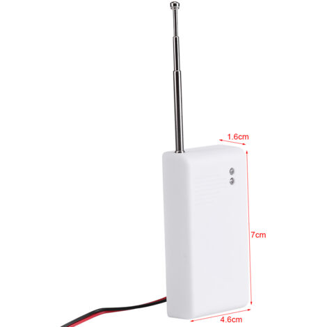 Kabelgebundener 433-MHz-Wasserleckmelder mit Überlaufalarm, 12-V-/23-A-Netzteil, weiß, Ruhestrom 10 µA, Betriebsstrom 15 mA, Reichweite 100 m