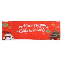 Felpudo de franela, 40 x 120 cm, con motivo decorativo de árbol de Navidad y muñeco de nieve, antideslizante y absorbente para Navidad.