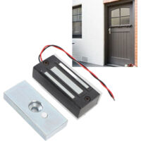 Electroimán de 60 kg – Cerradura magnética NC para puertas de madera/cristal/metal – 12 V/24 V – Aluminio – Kit de montaje completo