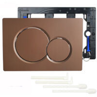 Placa de doble descarga Sigma 01 en color oro rosa para inodoros con sistema de doble descarga, diseño robusto de plástico con control de volumen de agua integrado para un ahorro eficiente de agua.