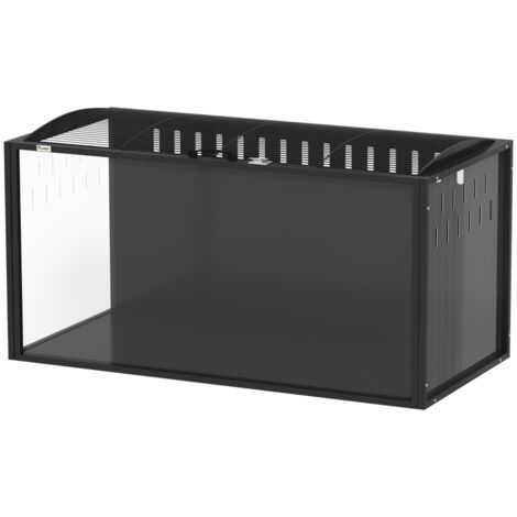 Cage à Hamster Géante Habitat pour Rongeur en Acier et Acrylique Transparent Vue Panoramique