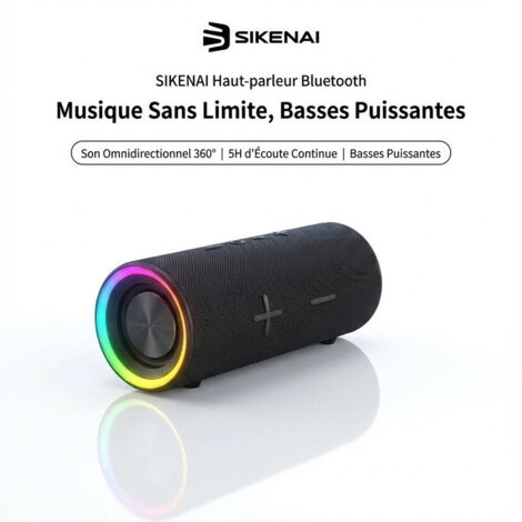 Enceinte lumineuse sans fil-SIKENAI-4000mAh-Enceinte Bluetooth Puissante (1/5)