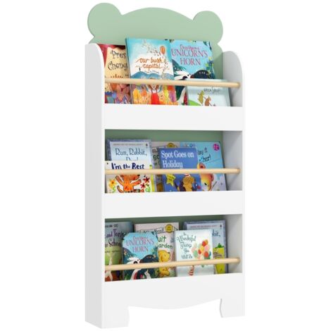 Bibliothèque enfant 3 niveaux 55 x 15 x 110 cm, vert (1/5)