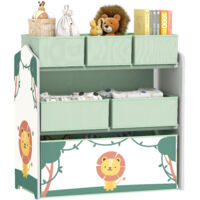 Étagère de rangement pour enfants, étagère à jouets, vert, 63 × 30 × 66 cm