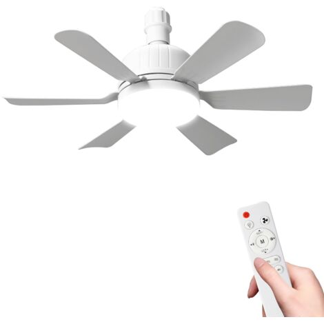 6 Blades 46cm White Ceiling Fan Light 40W E27 Remote 3 Color Stepless Dimmable 3 Speed Timer 86 265V Box Magnetic English Manual For Living Room Bedroom (1/5)