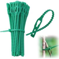 100 Attaches Plantes Réglables 17cm – Liens Réutilisables pour Plantes et Potager - Attache Tuteur Vert