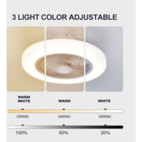 46cm Gold Modern Ceiling Fan Light With Remote APP Control Stepless Dimming 3 Speed Mute Air Guide Wheel Box Magnetic English Manual