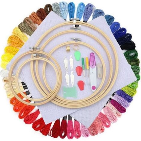 Kit completo per ricamo per principianti che include: 5 telai da ricamo ...