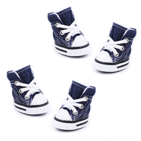 Scarpe per cani, scarpe sportive in tela, scarpe calde per tutte le stagioni per cani di piccola taglia con suola morbida