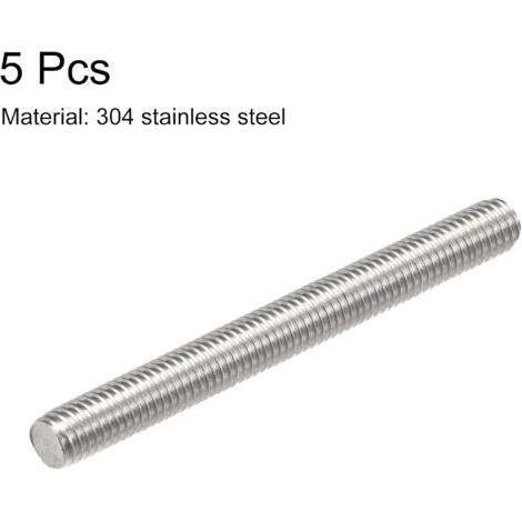 5 pezzi Barra filettata completamente M8 x 80 mm in acciaio inox 304 ...