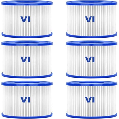 58323 Filtro per piscina, confezione da 6 elementi filtranti di ricambio per filtri spa di tipo VI, Lay-Z-Spa (1/5)