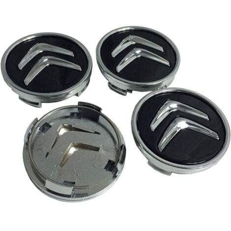 Set di 4 coprimozzi per ruote Citroën da 60 mm C1 C2 C3 C4 C5 in ABS, accessori per auto, neri (1/5)