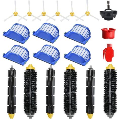 Kit di accessori compatibile con i robot aspirapolvere iRobot Roomba 694 692 690 680 660 651 650 614 595 585 (3 spazzole a setole e spazzola flessibile, 6 filtri, 6 spazzole laterali, 2 strumenti di p (1/5)