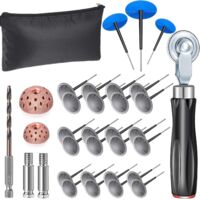 29-teiliges Reifenreparatur-Set mit 24 Reparaturstopfen (34/40/50 mm) – Reifenflicken-Werkzeugkit mit Schleifrad, Andruckroller, 4 mm Bohrer & Aufbewahrungstasche für Auto, Motorrad, Fahrrad & Lkw