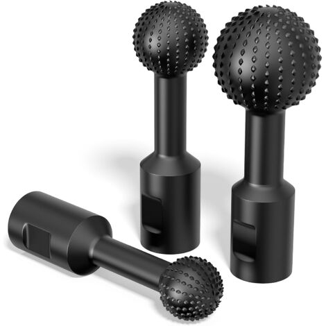 Set di 3 Frese Sferiche per Legno con Attacco M14 per Smerigliatrice Angolare - Sgorbie Rotanti Ø 25/30/40 mm - Utensile per Scultura, Incavo e Levigatura - Acciaio al Carbonio (Standard Europeo) (1/5)