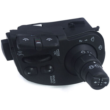 Interruptor de palanca compatible para Clio 3, Kangoo 2 y Modus (2005-2012) que incluye controles de limpiaparabrisas, lavaparabrisas y radio. (1/5)